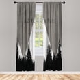 thumbnail image 1 of Ambesonne Adventure Curtains, Forest Hipster Mountains, Pair of 28"x63", Taupe Grey, 1 of 2