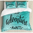 thumbnail image 1 of Ambesonne Adventure Duvet Cover Set, Blue Abstract, Queen, Charcoal Grey and Turquoise, 1 of 6