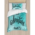 thumbnail image 1 of Ambesonne Adventure Duvet Cover Set, Blue Abstract, Twin, Charcoal Grey and Turquoise, 1 of 3