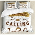 thumbnail image 1 of Ambesonne Adventure Duvet Cover Set, Call of the Mountains, 2-Calking, Brown Pale Coffee White, 1 of 3