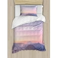 thumbnail image 1 of Ambesonne Adventure Duvet Cover Sets, Indonesia Scenic Land, 2-Twin, Pale Pink Tan Pale Blue, 1 of 4