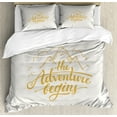 thumbnail image 1 of Ambesonne Adventure Duvet Cover Sets, Vibrant View Travel, 2-Queen, Earth Yellow Apricot, 1 of 7