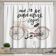 thumbnail image 1 of Ambesonne Adventure Kitchen Curtains, Bicyclend Words, 55"x39", Pale Pink Beige, 1 of 3