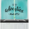 thumbnail image 1 of Ambesonne Adventure Kitchen Curtains, Blue Abstract, 55"x39", Charcoal Grey and Turquoise, 1 of 2