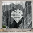 thumbnail image 1 of Ambesonne Adventure Kitchen Curtains, Mountains are Calling, 55"x45", Grey Dark Grey, 1 of 1