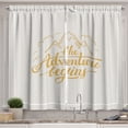 thumbnail image 1 of Ambesonne Adventure Kitchen Curtains, Vibrant View Travel, 55"x39", Earth Yellow Apricot, 1 of 3