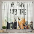 thumbnail image 1 of Ambesonne Adventure Kitchen Curtains, Wanderlust Retro Text, 55"x39", Multicolor, 1 of 3