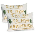 thumbnail image 1 of Ambesonne Adventure Pillow Sham 2 Pack, Adventure Message, 30"x20", Forest Green Pale Coffee, 1 of 3