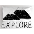 thumbnail image 1 of Ambesonne Adventure Pillow Sham, Explore Wild Forest, 26" X 20", Black White, 1 of 2