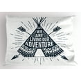 thumbnail image 1 of Ambesonne Adventure Pillow Sham, Teepee with Arrows, 36" X 20", Dark Petrol Blue White, 1 of 2