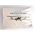 thumbnail image 1 of Ambesonne Adventure Pillow Sham, Tropical Summer Plane, 36" X 20", Cream Turquoise Tan, 1 of 2