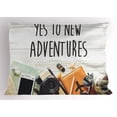 thumbnail image 1 of Ambesonne Adventure Pillow Sham, Wanderlust Retro Text, 26" X 20", Multicolor, 1 of 2