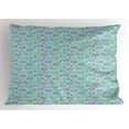 thumbnail image 1 of Ambesonne Adventure Pillow Sham, Zeppelin, 26" X 20", Yellow Green Pale Blue, 1 of 2