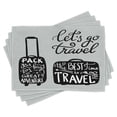 thumbnail image 1 of Ambesonne Adventure Place Mats Set of 4, Pack the Bags Travel, Standard Size, Black White, 1 of 6