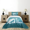 thumbnail image 1 of Ambesonne Adventure Quilted Bedspread Set 2 Pcs, Be Wild and Wonder, Twin Size, Night Blue White, 1 of 6
