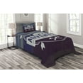thumbnail image 1 of Ambesonne Adventure Quilted Bedspread Set 2 Pcs, Bear Mountain Logo, Twin Size, Stale Blue, 1 of 3