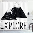 thumbnail image 1 of Ambesonne Adventure Shower Curtain, Explore Wild Forest, 69"Wx84"L, Black White, 1 of 3