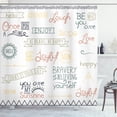 thumbnail image 1 of Ambesonne Adventure Shower Curtain, Happy Pattern of Words, 69"Wx75"L, Cadet Blue, 1 of 4