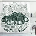 thumbnail image 1 of Ambesonne Adventure Shower Curtain, Journey and Exploration, 69"Wx84"L, Dark Green White, 1 of 3