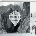 thumbnail image 1 of Ambesonne Adventure Shower Curtain, Mountains are Calling, 69"Wx70"L, Grey Dark Grey, 1 of 4