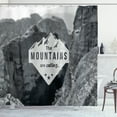 thumbnail image 1 of Ambesonne Adventure Shower Curtain, Mountains are Calling, 69"Wx84"L, Grey Dark Grey, 1 of 3