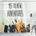 thumbnail image 1 of Ambesonne Adventure Shower Curtain, Wanderlust Retro Text, 69"Wx70"L, Multicolor, 1 of 3