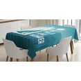thumbnail image 1 of Ambesonne Adventure Tablecloth Rectangular Table Cover, Be Wild and Wonder, 60"x90", Night Blue White, 1 of 4