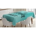 thumbnail image 1 of Ambesonne Adventure Tablecloth Rectangular Table Cover, Blue Abstract, 60"x90", Charcoal Grey and Turquoise, 1 of 4