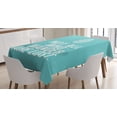 thumbnail image 1 of Ambesonne Adventure Tablecloth Rectangular Table Cover, Boho Plant Grunge Look, 60"x84", Turquoise White, 1 of 4