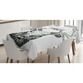 thumbnail image 1 of Ambesonne Adventure Tablecloth Rectangular Table Cover, Deer Wild Free, 60"x90", Black White, 1 of 4