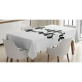 thumbnail image 1 of Ambesonne Adventure Tablecloth Rectangular Table Cover, Life Travel Journey, 60"x84", Black White, 1 of 4