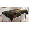 thumbnail image 1 of Ambesonne Adventure Tablecloth Rectangular Table Cover, Rider Chopper Road, 52"x70", Forest Green Grey, 1 of 4