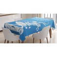 thumbnail image 1 of Ambesonne Adventure Tablecloth Rectangular Table Cover, Summer Holiday, 60"x90", Blue and White, 1 of 4