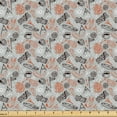 thumbnail image 1 of Ambesonne Adventure Theme Fabric by the Yard Upholstery, Minimal Camping Art, 2 Yards, Burnt Orange Seal Brown, 1 of 5