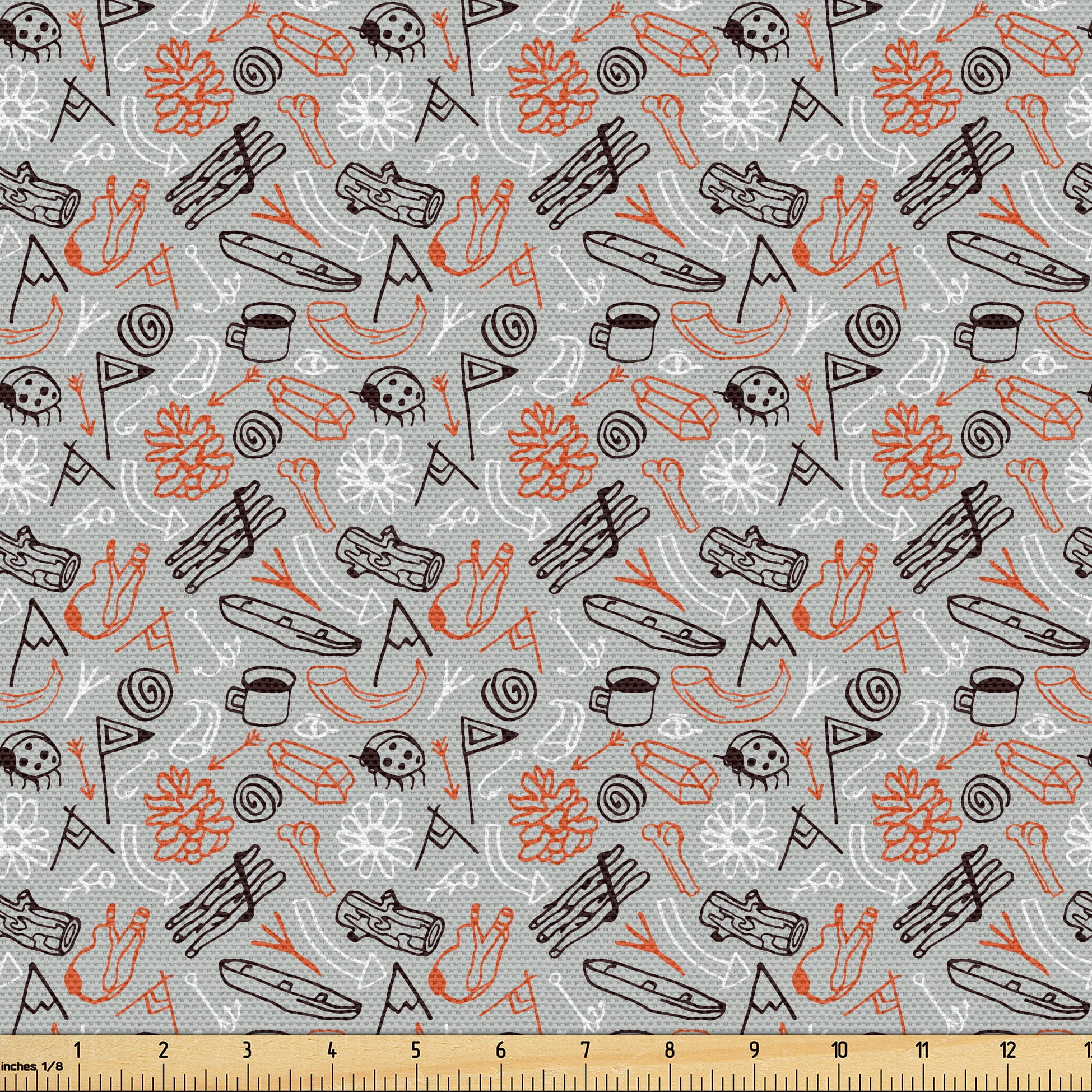 Ambesonne Adventure Theme Fabric by the Yard Upholstery, Minimal ...