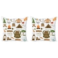 thumbnail image 1 of Ambesonne Adventure Throw Pillow Cover 2 Pack, Camping Equipment, 20", Multicolor, 1 of 2