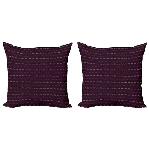 Ambesonne Adventure Throw Pillow Cover 2 Pack, Motorcycles and Mopeds, 18", Dark Maroon Dark Magenta