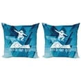 thumbnail image 1 of Ambesonne Adventure Throw Pillow Cover 2 Pack, Ride or Die Sketch, 16", Purple Blue White, 1 of 5