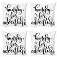 thumbnail image 1 of Ambesonne Adventure Throw Pillow Cover 4 Pack, Journey Words Art, 18", Black White, 1 of 5