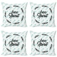 thumbnail image 1 of Ambesonne Adventure Throw Pillow Cover 4 Pack, Little Feather Circle, 24", Pale Blue Black, 1 of 7