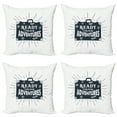 thumbnail image 1 of Ambesonne Adventure Throw Pillow Cover 4 Pack, Ready for the Journey, 18", Indigo, 1 of 6