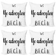 thumbnail image 1 of Ambesonne Adventure Throw Pillow Cover 4 Pack, Wise Words Doodle, 20", Black White, 1 of 6