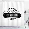 thumbnail image 1 of Ambesonne Adventures Shower Curtain, Snowboarding Calligraphy, 69"Wx75"L, Charcoal Grey White, 1 of 3