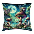 thumbnail image 1 of Ambesonne Aesthetic Throw Pillow Cushion Cover, Mushrooms Surreal Forest, 40" X 40", Turquoise Multicolor, 1 of 2