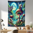 thumbnail image 1 of Ambesonne Aesthetic Wall Hanging Tapestry, Mushrooms Surreal Forest, 30"x45", Turquoise Multicolor, 1 of 3