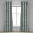 thumbnail image 1 of Ambesonne Afghan Grommet Curtain, Circles Checkered Squares, 50" x 120", Slate Blue Brown, 1 of 6