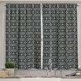 thumbnail image 1 of Ambesonne Afghan Kitchen Curtains, Oriental Eastern Motifs, 55"x39", Black White, 1 of 3