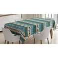 thumbnail image 1 of Ambesonne Afghan Tablecloth Rectangular Table Cover, Rhombuses and Stripes, 60"x84", Multicolor, 1 of 4