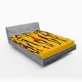 thumbnail image 1 of Ambesonne Africa Fitted Sheet 2 Pcs Set, Sketchy Graphical Dancer, King, Mustard and Orange, 1 of 3