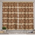 thumbnail image 1 of Ambesonne Africa Kitchen Curtains, Geometric Pattern Triangles, 55"x39", Cocoa and Caramel, 1 of 3